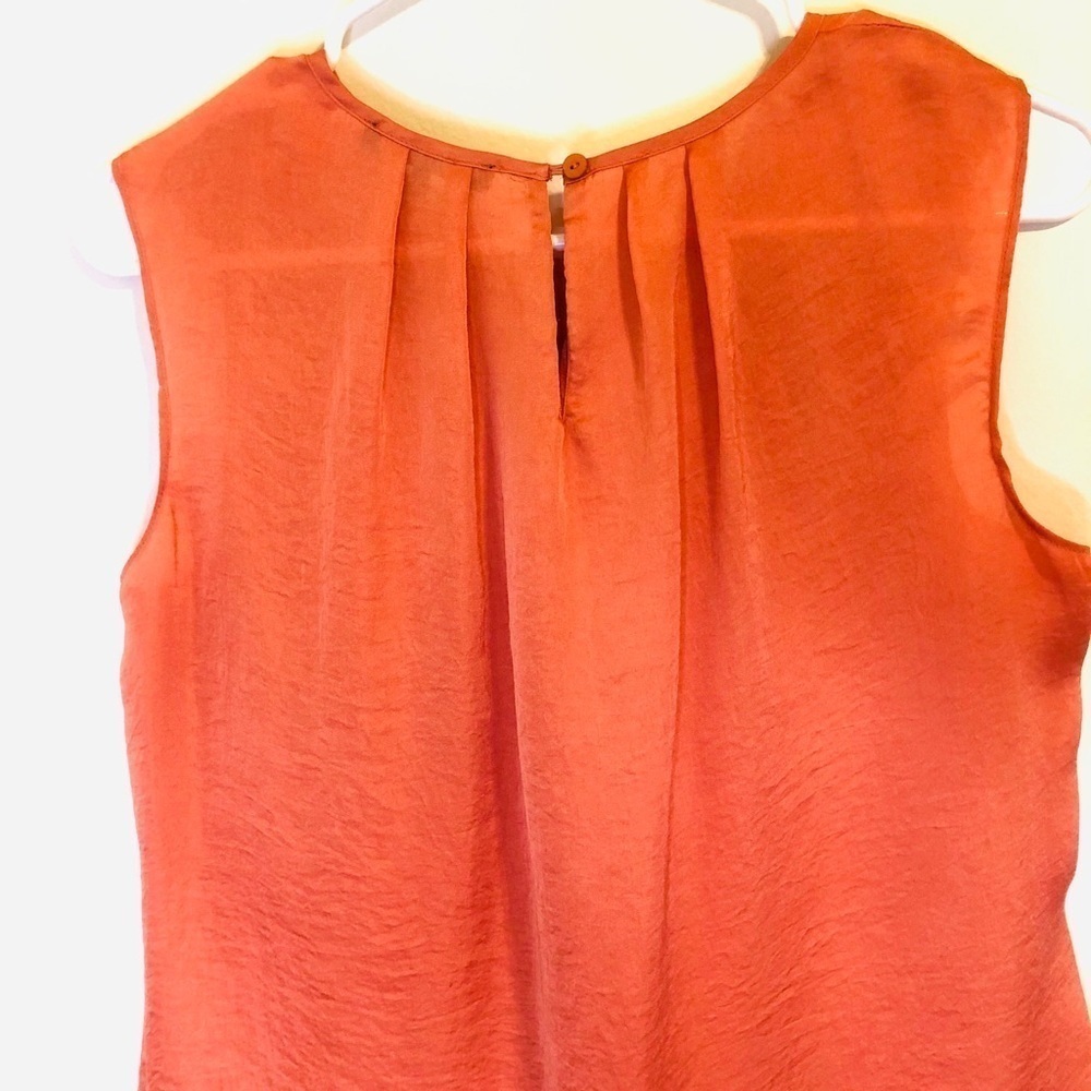 2/$15 Violet & Claire - Coral Orange Sleeveless Blouse – Size S - Picture 6 of 7
